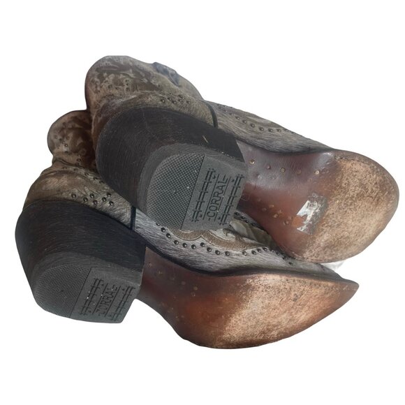 AwEsOmE CORRAL Ankle Boots! Calf Hair*studs* snip toe* 8 - Picture 8 of 9